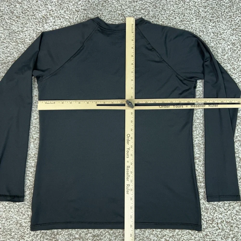 Nike Shirt Womens L Black Dri-FIT Long Sleeve Swim Rash Guard Top Athletic Logo